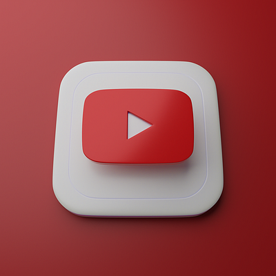 Youtube | Big Sur App Icon 3d app icon apple big sur blender graphic icons ios logo skeumorphism youtube