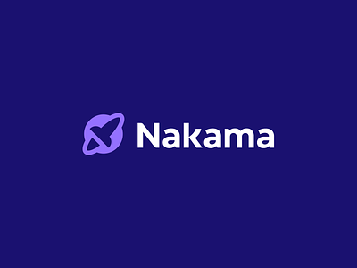 Nakama - negative space planet - rocket logo design branding cosmos game gaming launch logo mercury nakama negative space planet rocket saturn server space spaceship tech technology