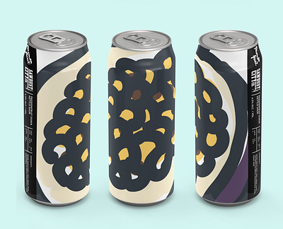 Sawdust Brewery, Passion Fruit on can beer art beer can beer label branding funky illustraion type