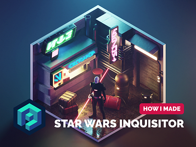 Star Wars Inquisitor Tutorial 3d blender character diorama illustration isometric kenobi process render star wars substance tutorial