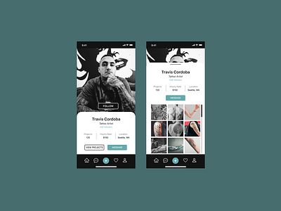 Daily UI 006 - User Profile appidea dailyui dailyui 006 dailyuichallenge tattoo app tattoo artist ui user profile