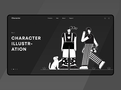 Character Illustration black & white design illustration ui