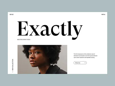 Exactly - Fashion branding design ecommerce fashion header minimal shop typography ui ux web
