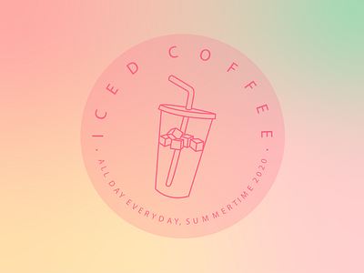 Iced Coffee, All Day Everyday art branding design gradient icon illustration illustrator logo minimal vector