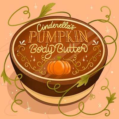 Cinderella Pumpkin Butter autumn beauty product branding design illustration princess product product design self care