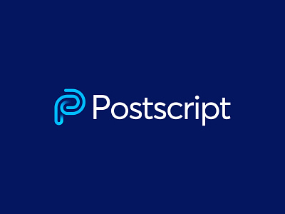 Postscript Logo Design add adding addition attach attachment brand branding design icon logo logodesign loop minimal p letter paperclip postscript smart logo spiral