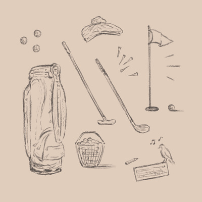 Old Man Golf design drawing golf golfing hand drawn illustration joe horacek putter sketch summer typography