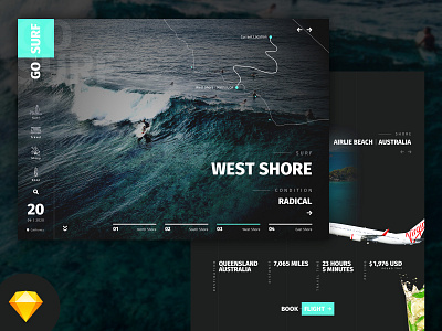 GoSurf Website Sketch Mockup Template Free dark dribbble free freebie freebie friday hero homepage interface map mockup sketch sketch freebie surf template ui ux uxui web website websites