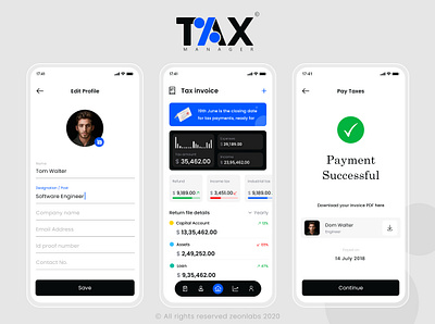 Tax manager | zeonlabs app branding case studies case study casestudy design logo software software company software design software development softwareui ui zeon zeonlab zeonlabs zeonui