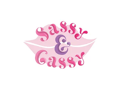 Sassy & Gassy custom lettering doodles girly home decor lettering pink poster pun type art vector
