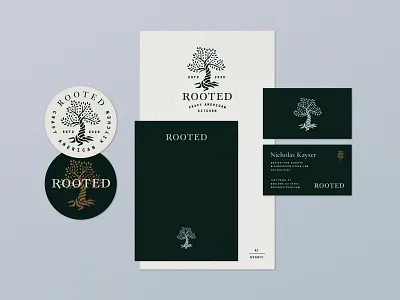 Rooted Restaurant Menu business card business logo menu restaurant logo restaurant menu root rooted tree tree logo