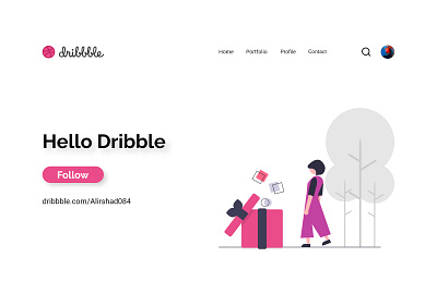 Hello Dribble adobe xd design dribble shot logo portfolio portfolio design portfolio website ui vector web website design