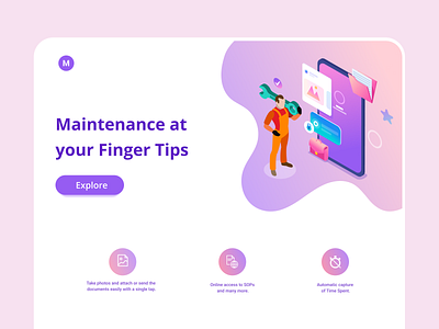 Maintenance app - Web design engineer inventory inventory management logo maintenance mobile mobile app offline service technician web web design work