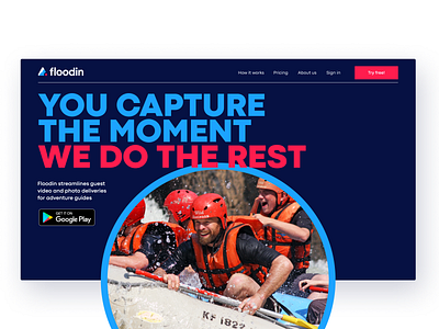 Floodin: Branding and Website Design app branding design graphic design logo mobile ui ux website