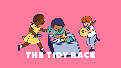 The tidy race children illustration kids linework photoshop playtime