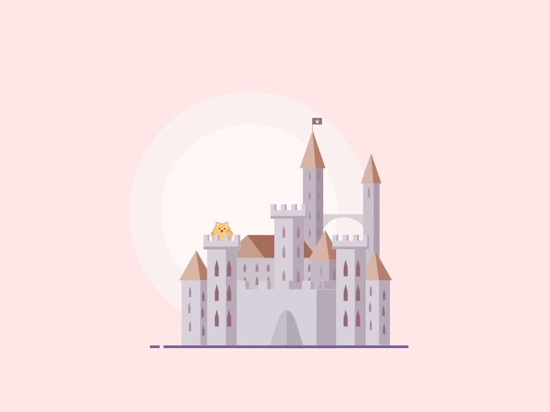 Dog Castle 100dayschallenge 2danimation aftereffects castle illustration illustrator pomeranian