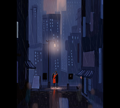 That rainy night. creative design depth design digital art digital illustration digitalpaiting illustration photoshop xppen