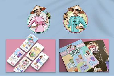 bubble tea advertising template collection adobe app branding design graphic design illustration logo sketch ui ux vector web
