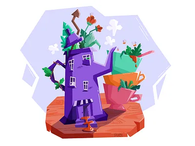 crazy teapot flowers food illustration illustration illustrator tea tea cup teapot vector