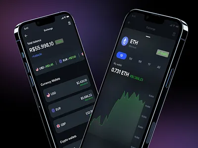 currency and crypto wallet bitcoin crypto dark mode ethereum figm glass ui wallet wallets