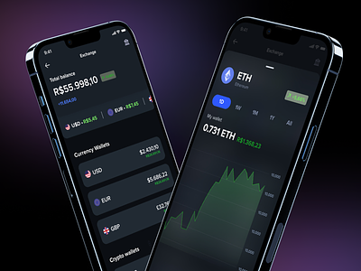 currency and crypto wallet bitcoin crypto dark mode ethereum figm glass ui wallet wallets