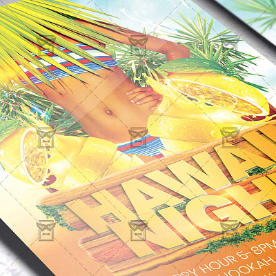Hawaii Night - Flyer PSD Template tiki bar flyer tiki bar flyer