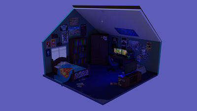 3D Stylized Bedroom 3d interior stylized