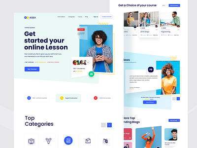 Online Learnign Website Design best shot branding color design designer dribbble education webiste home pagedesign landingpage design madhu mia onlince course online class online classroom online lesson populer product designer trendy design uiux virtual education website web