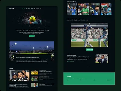 Sports Website Design crrickett home page home page desig landing page landing page design sports sportsweb sportswebdesign sportswebsite sportswebsitedesign sportswebsiteui sportswebui ui ui design web webdesign website websitedesign websiteui webui