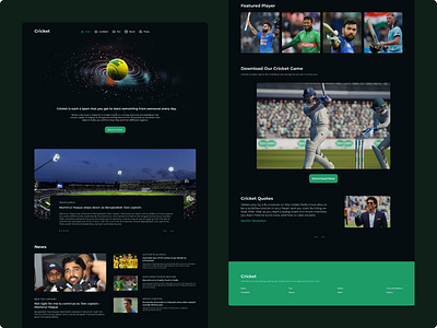 Sports Website Design crrickett home page home page desig landing page landing page design sports sportsweb sportswebdesign sportswebsite sportswebsitedesign sportswebsiteui sportswebui ui ui design web webdesign website websitedesign websiteui webui