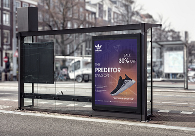 Adidas Advertisement 3 ad adidas advertisement advertising billboard busstop design illustrator photoshop poster standee