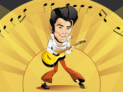 Elvis Presley - Styleframe 2d adobe animation design elvis guitar guitarist illustration illustrator music musician presley star vector