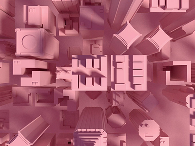 Bubble Gum City 3d c4d city illustration nyc octane pink