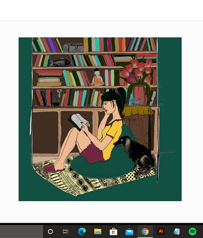 girl reading at home adobe adobefresco colors design designer fresco illustration images imagination ipad ui ui design uidesign uiux vector