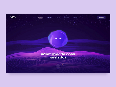 Nesh - The Smart Assistant // Product Page Animation 3d animation animations assistant bot branding character emotion future illustraion nesh oil retro services smart transition web website