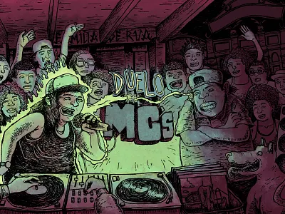 Duelo de MCs hiphop illustration rap