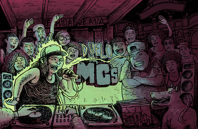 Duelo de MCs hiphop illustration rap