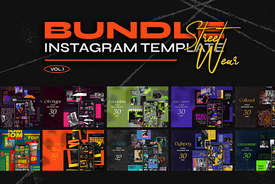 Bundle Streetwear Instagram Vol1 business clothing fashion feed feed template food stories instagram instagram banner instagram feed instagram template lifestyle stories modern photoshop photoshop feed shop feed social social me