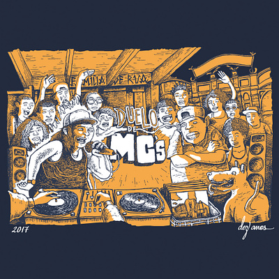 Duelo de MCs - Estampa hiphop illustration rap silkscreen