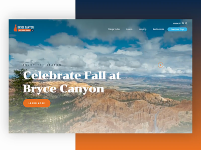 Travel Concept - Bryce Canyon animation bryce canyon travel ui ux website