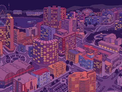 Belo Horizonte Noite belo horizonte city illustration urban sketching