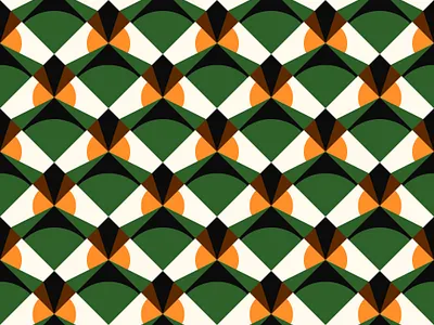 Retro geometric pattern design 2d abstract background design flat geometric graphic green mid century minimal modern pattern rhombus seamless shape swiss vector