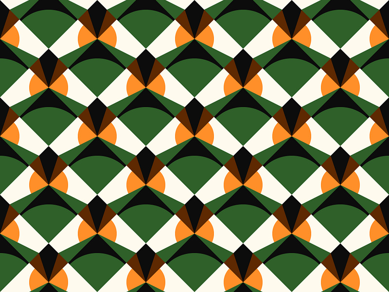 Retro geometric pattern design 2d abstract background design flat geometric graphic green mid century minimal modern pattern rhombus seamless shape swiss vector