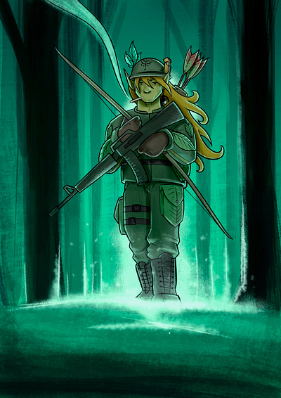 Elvish marine cartoon characterdesign clipstudiopaint illustration ilustracion photoshop