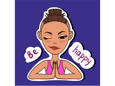 Be Happy logo аватарка дизайн иллюстрация мультфильм плоский портрет стикер стиль