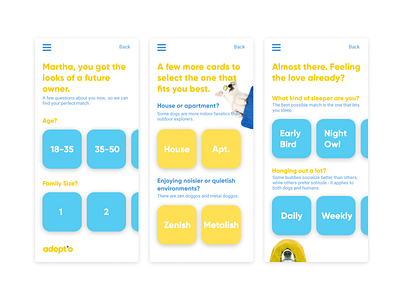 Adopt'o Pet Search Filter adoption design logo pet signup ui ux