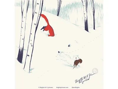 Weasel animal art cute digital art digital illustration fox hunter hunters illustration limited colour palette limited colours mouse prey red fox weasel