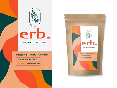 Packaging design for tea brand - Erb. brand brand identity branding colour identity logo logomark package packaging packagingdesign tea