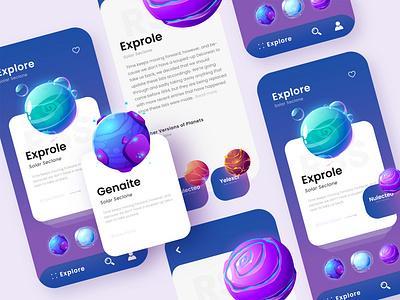 Fantasy Planets adobe xd app design branding design fantasy planets illustration planet space illustration ui design ux design web design