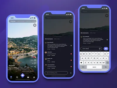 Remush Comment UI app cards design flow icon material ui mobile nav navigation social app social media ui ui design userflow ux ux design video sharing